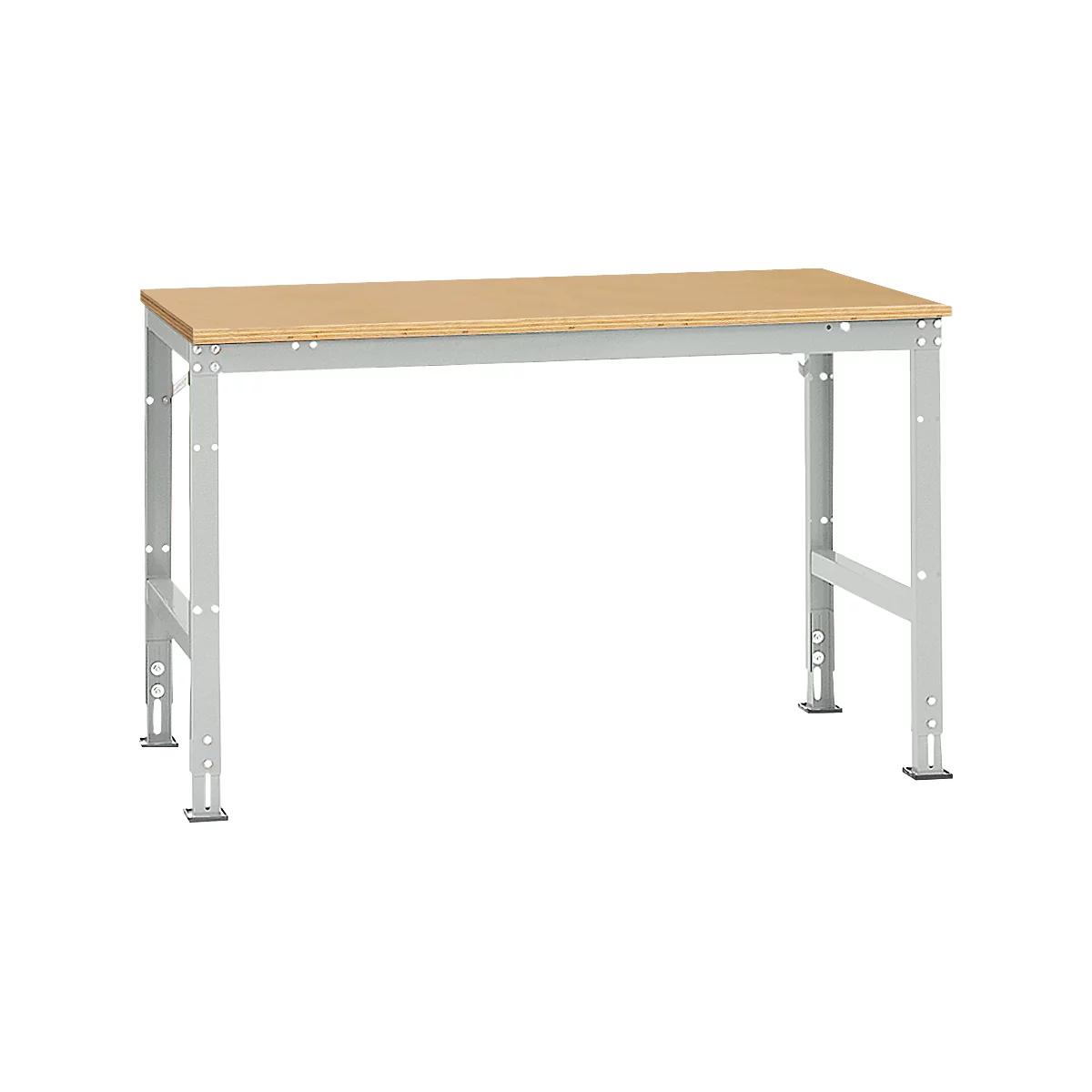 Manuflex werktafel UNIVERSAL Standaard, 1500 x 1000 mm, multiplex natuur, lichtgrijs