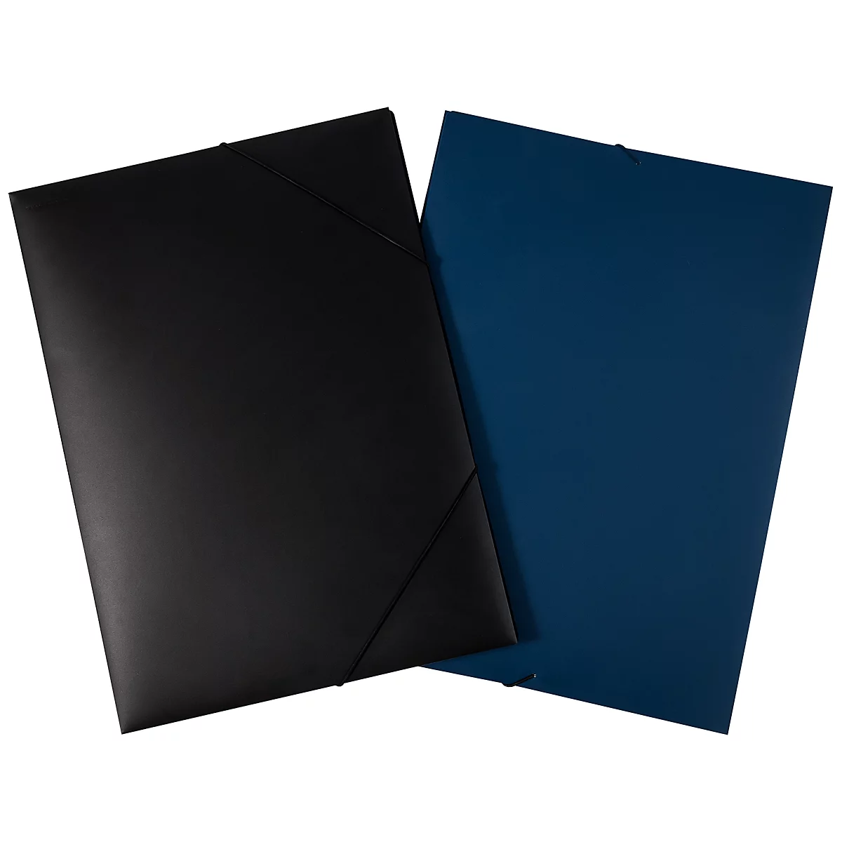 Mappen met 3 flappen en elastiek PP EICHNER A3-formaat, zwart, 5 stuks