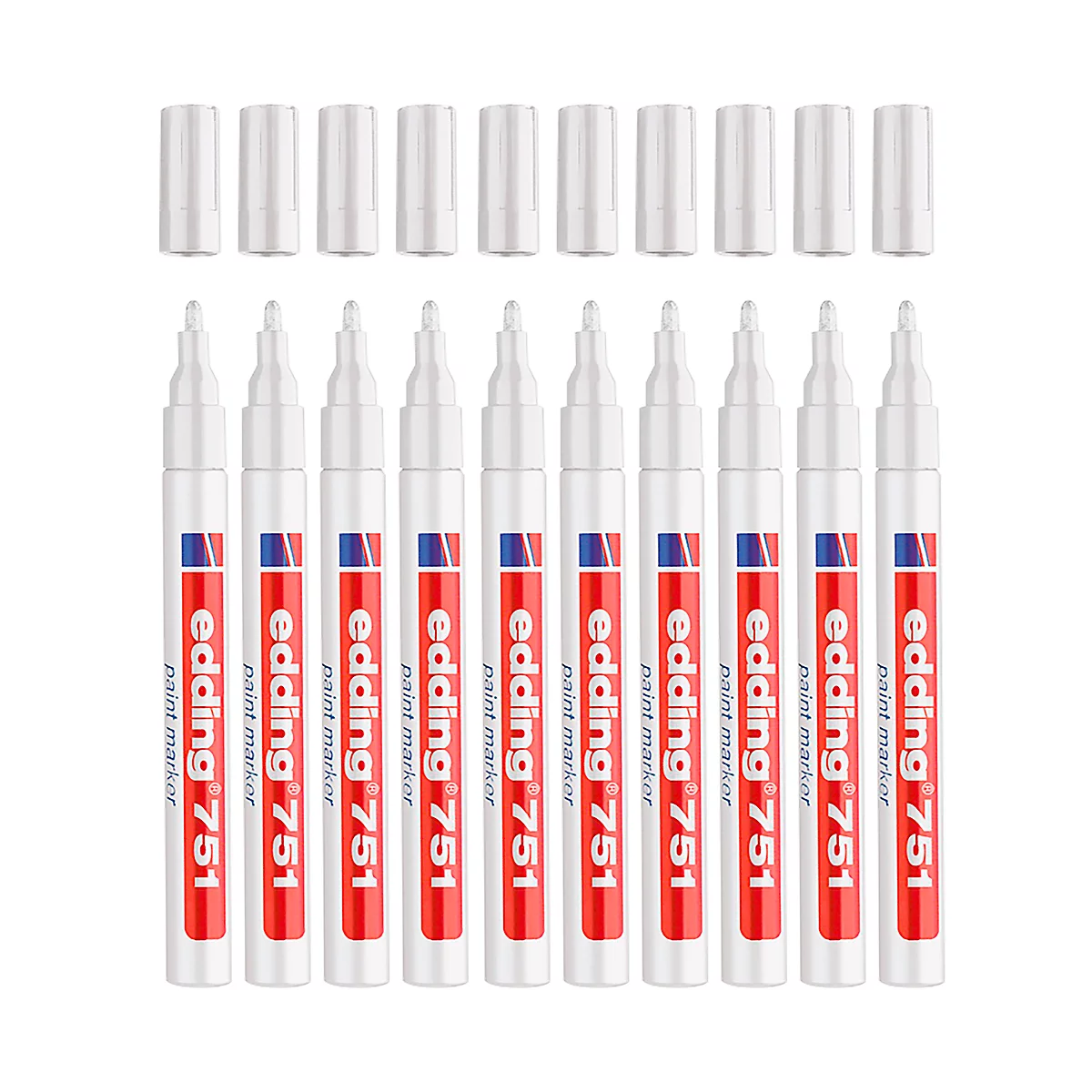 Marcador de pintura EDDING 751, 1-2 mm, blanco, 10 piezas
