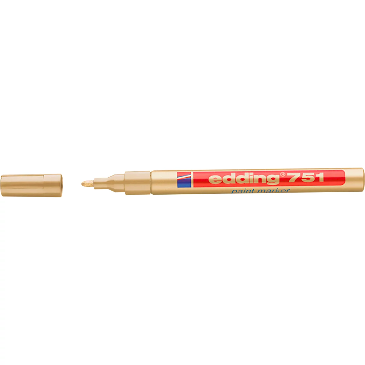 Marcador de pintura EDDING 751, 1-2 mm, color oro, 10 unidades