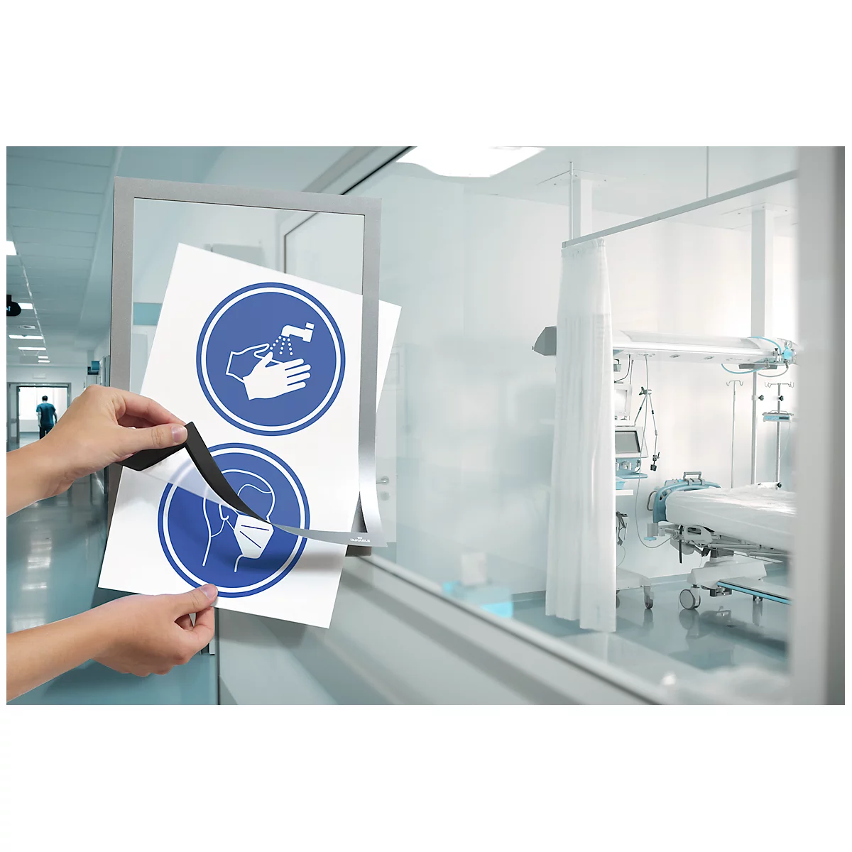 Marco informativo DURABLE Duraframe, DIN A4, 10 piezas, plata