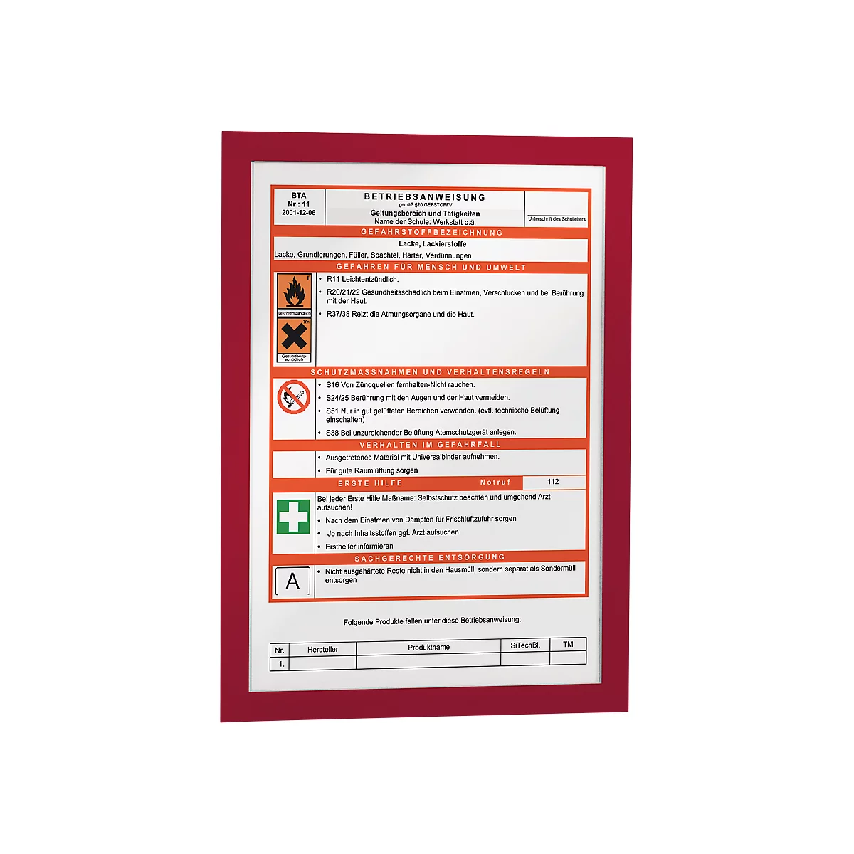 Marco informativo DURABLE Duraframe, DIN A4, 2 piezas, rojo