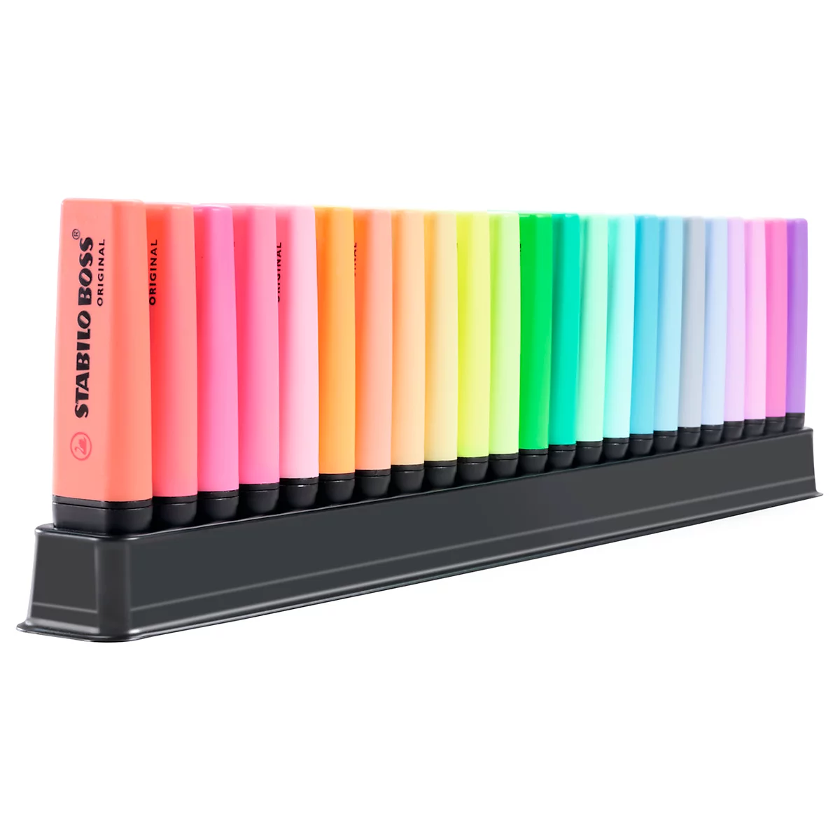 Markeerstift Stabilo Boss Original, 23 stuks, met standaard, lijndikte 2-5 mm