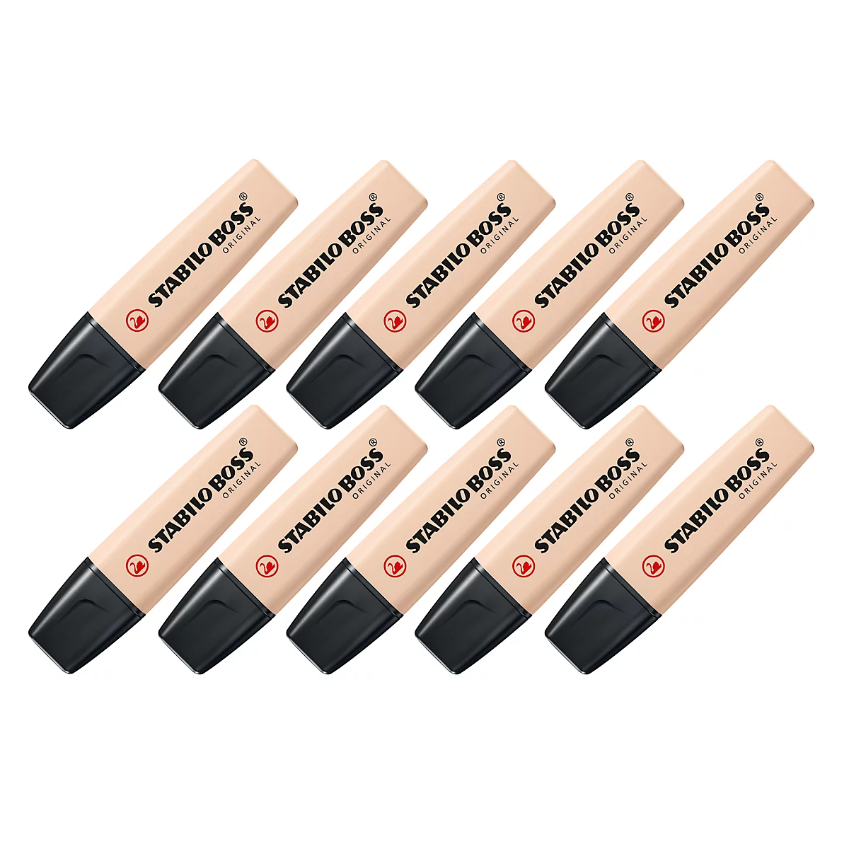Markeerstift STABILO® BOSS Original NatureCOLORS, wigvormige punt, lichtecht, sneldrogend, beige, 10 stuks