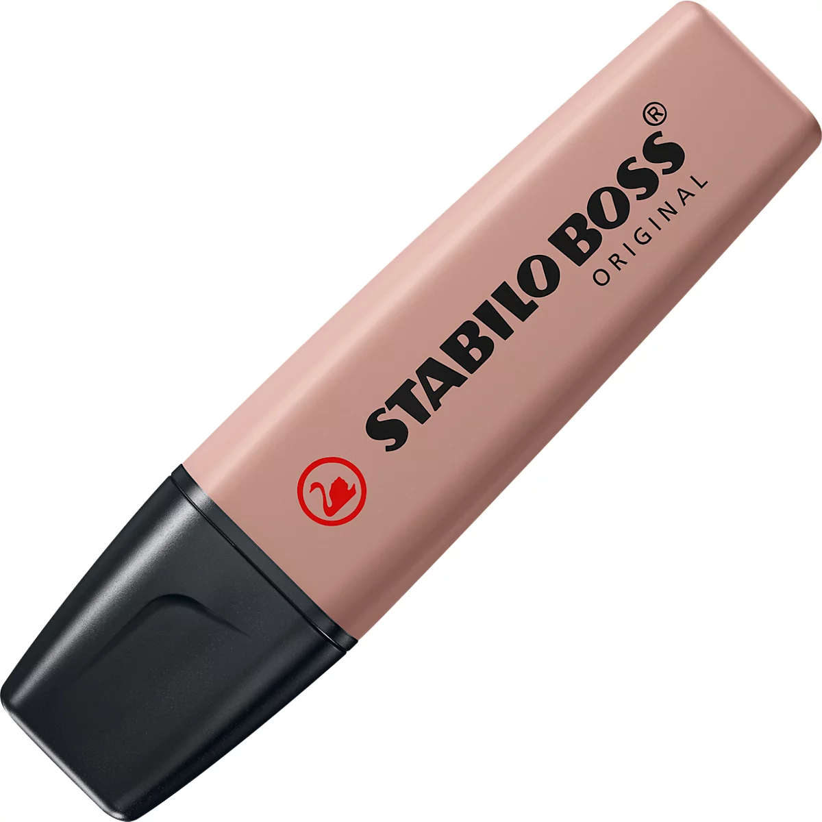 Markeerstift STABILO® BOSS Original NatureCOLORS, wigvormige punt, lichtecht, sneldrogend, umbra, 10 stuks