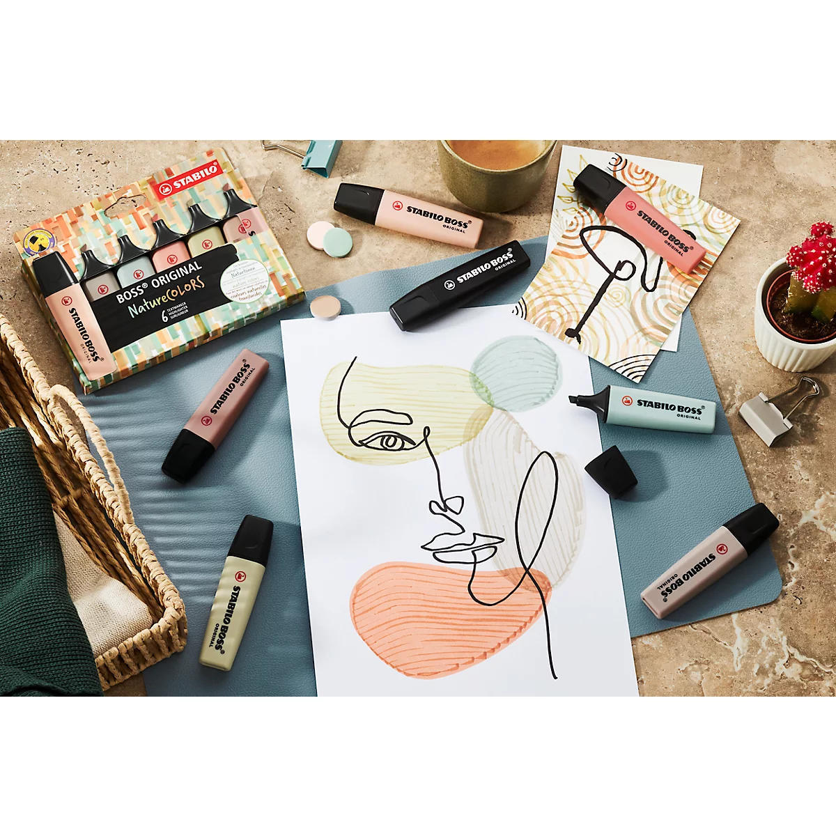 Markeerstift STABILO® BOSS Original NatureCOLORS, wigvormige punt, lichtecht, sneldrogend, warmgrijs, 1 stuk