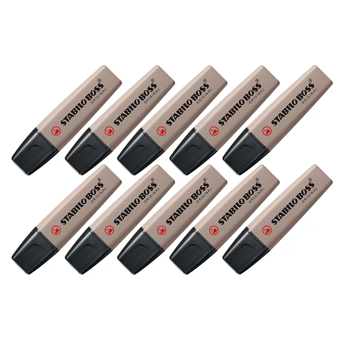 Markeerstift STABILO® BOSS Original NatureCOLORS, wigvormige punt, lichtecht, sneldrogend, warmgrijs, 10 stuks
