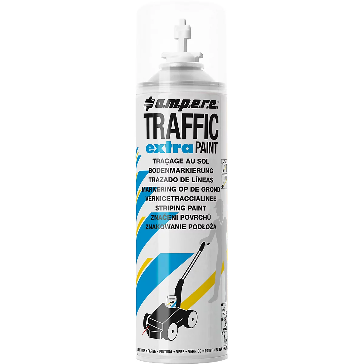 Markeerverf Traffic® Extra, voor vloermarkeerders, weerbestendig, bereik 50 m, 500 ml, wit