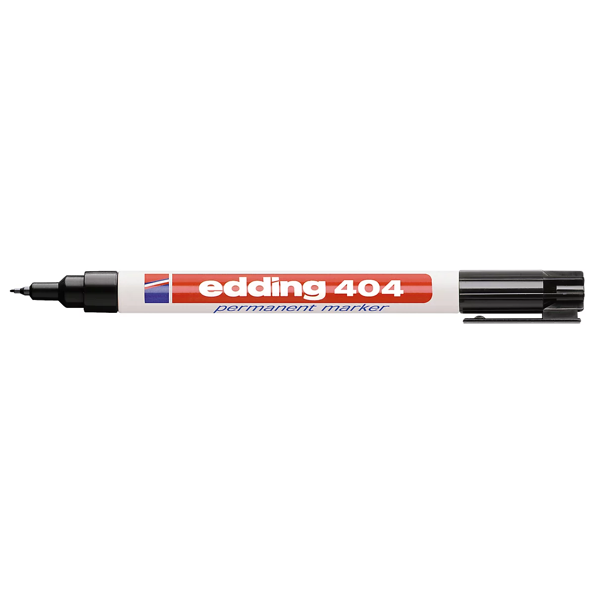 A black Edding 404 permanent marker with red lettering.