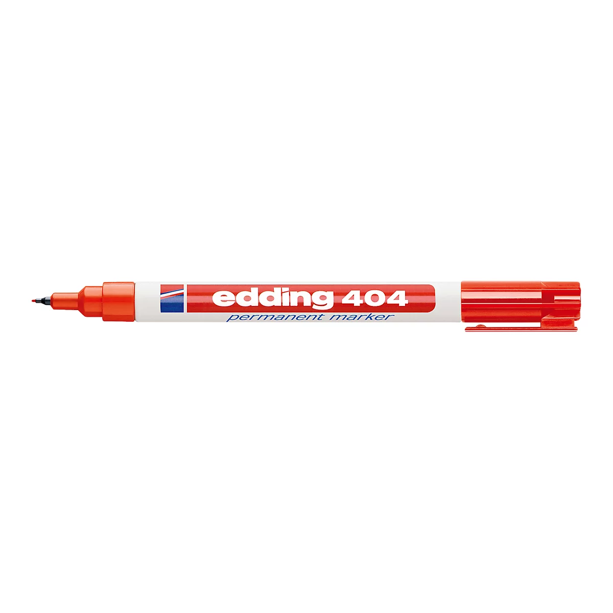 A red Edding marker. The pen says 'edding 404 permanent marker'.