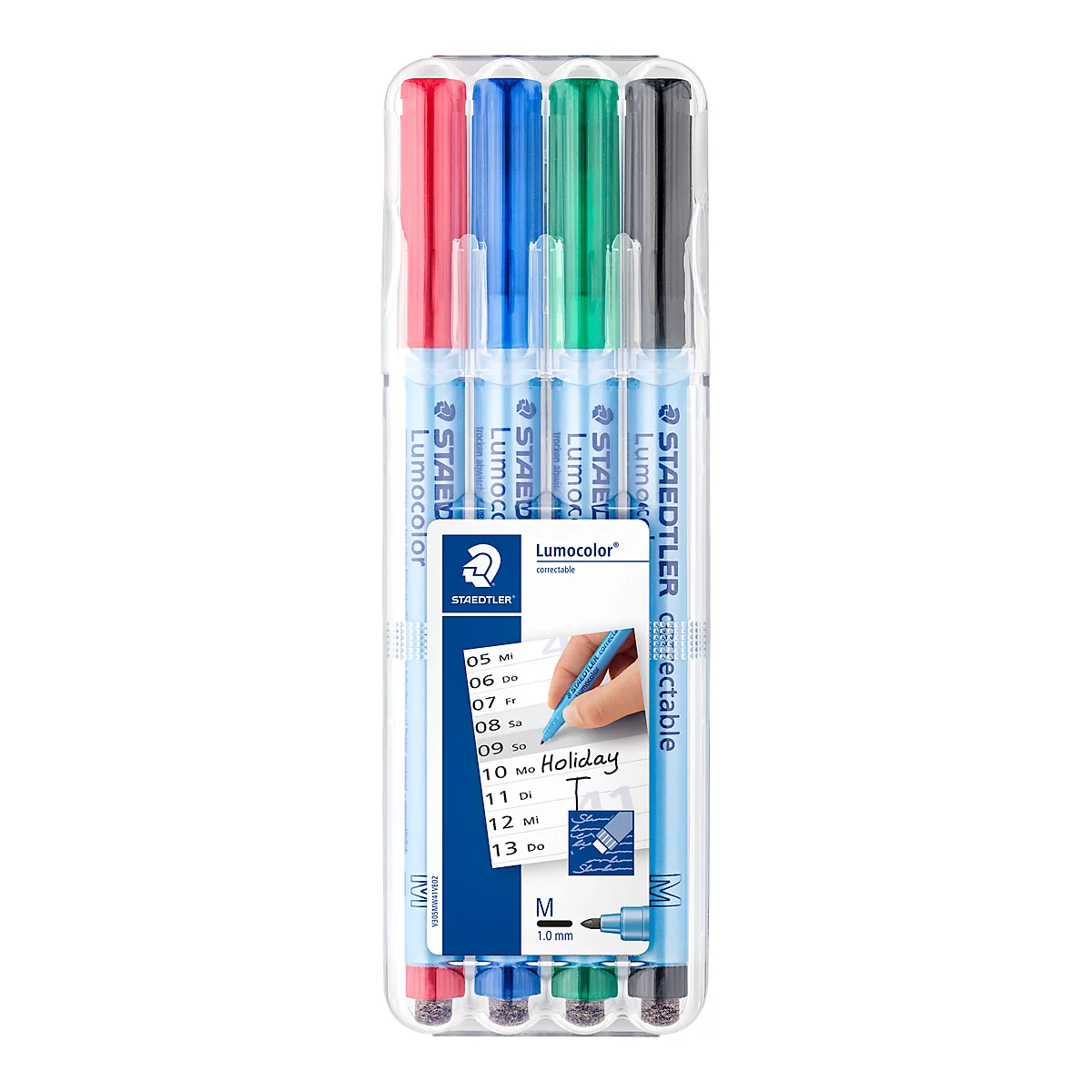 Markers Staedtler Lumocolor® Correctable, Linienbreite M, Niet permanente en droog afveegbaar, 4 Stück