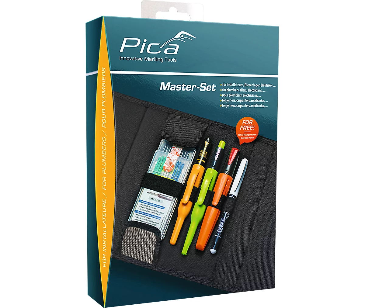Markier-Set Pica Master-Set, f. Installateur, mit Klettverschluss & Ausfallsicherung