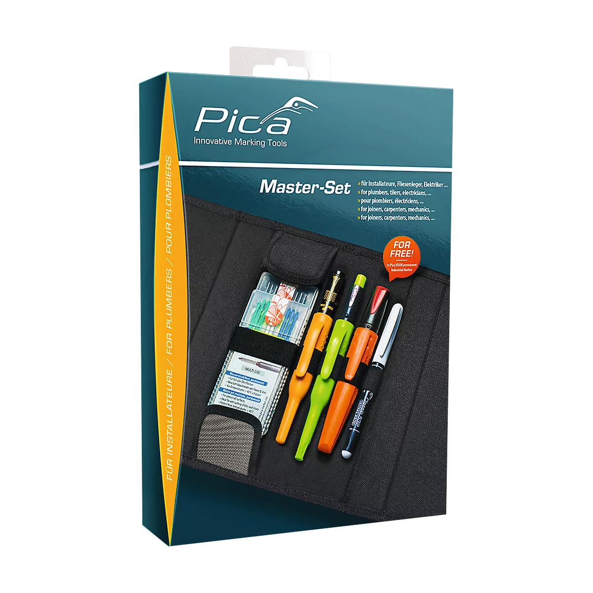 Markier-Set Pica Master-Set, f. Installateur, mit Klettverschluss & Ausfallsicherung