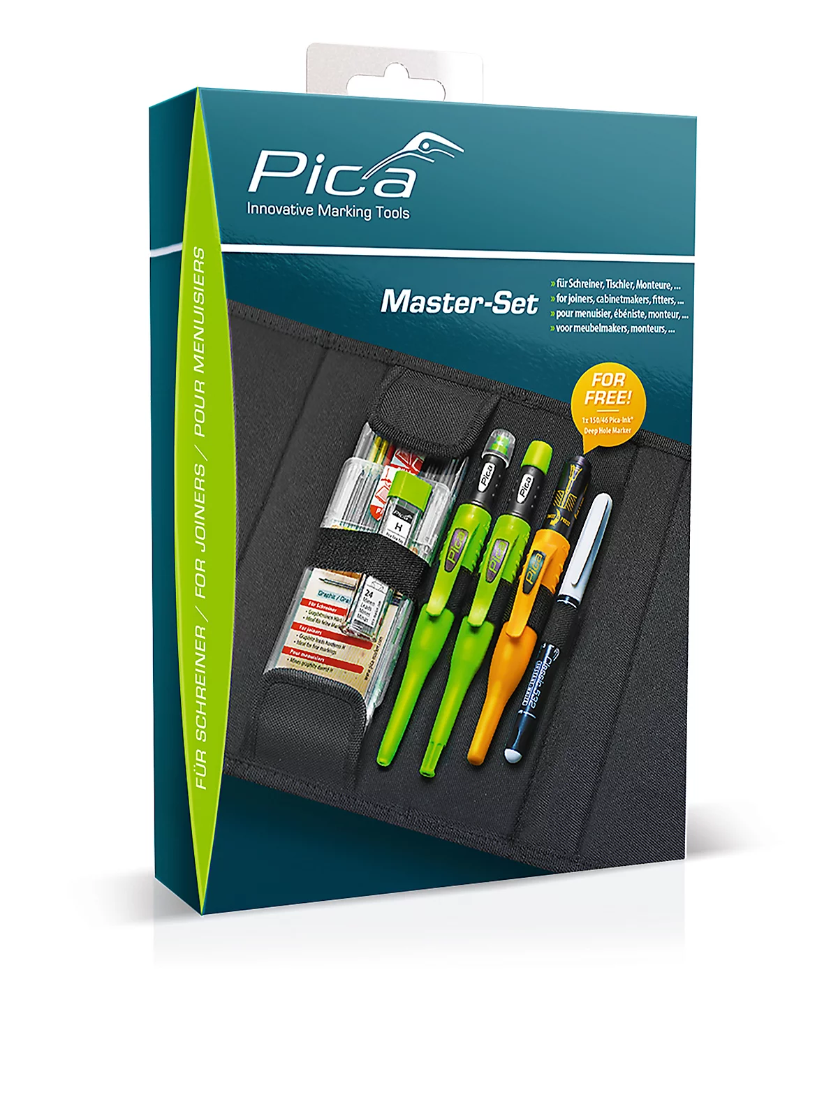 Markier-Set Pica Master-Set, f. Schreiner/Tischler, mit Klettverschluss & Ausfallsicherung