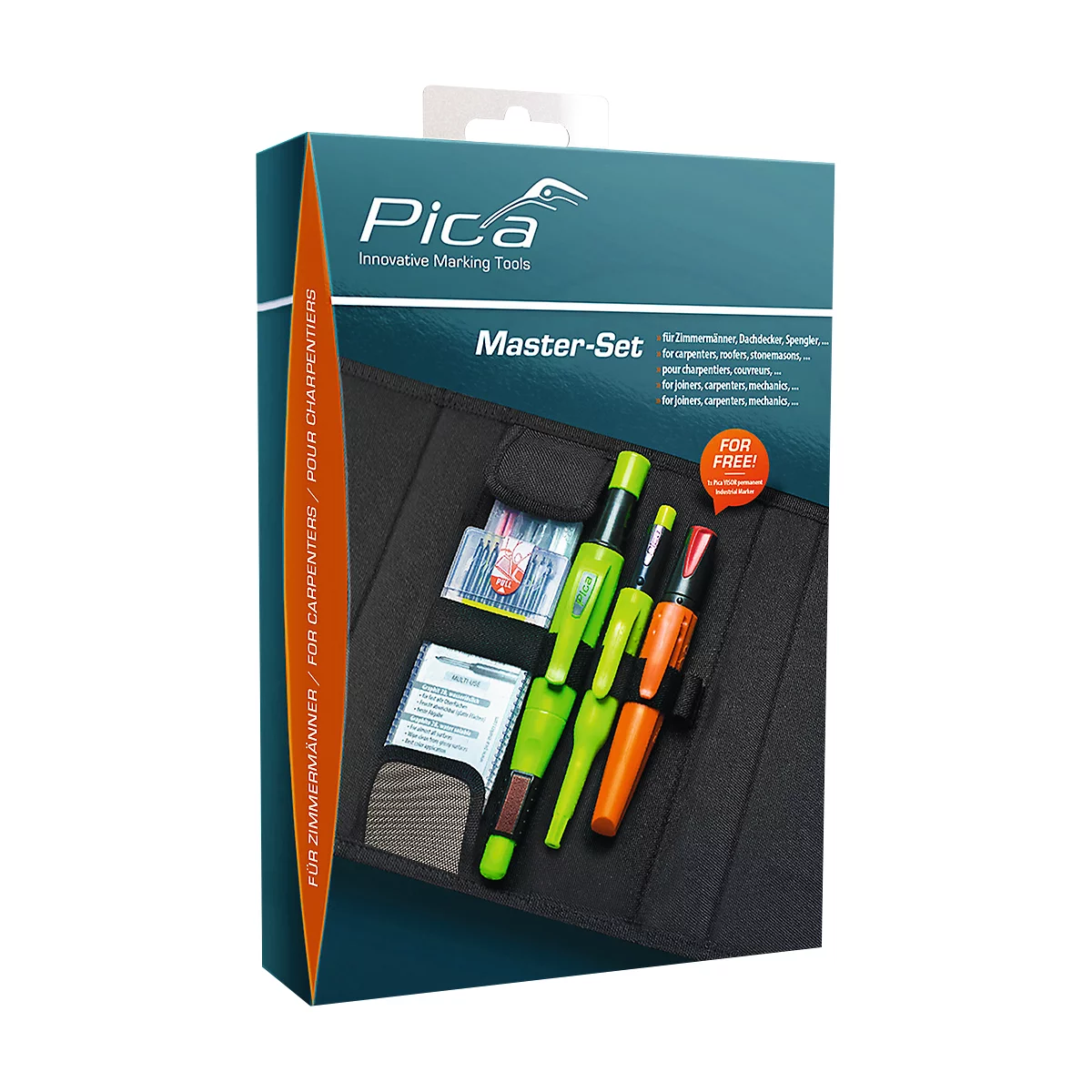 Markier-Set Pica Master-Set, f. Zimmermann, mit Klettverschluss & Ausfallsicherung