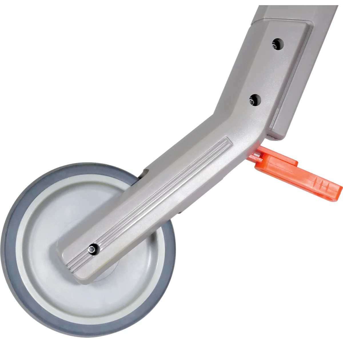 Person mit Markierungswerkzeug zieht gelbe Linie auf Betonboden. Im Hintergrund gelbe Maschine.