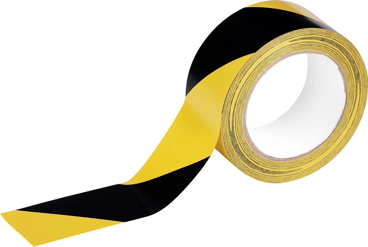 Markierungsband Durable Basic, für Innenbereich, selbstklebend, wieder ablösbar, B 50 mm, Weich-PVC, gelb/schwarz