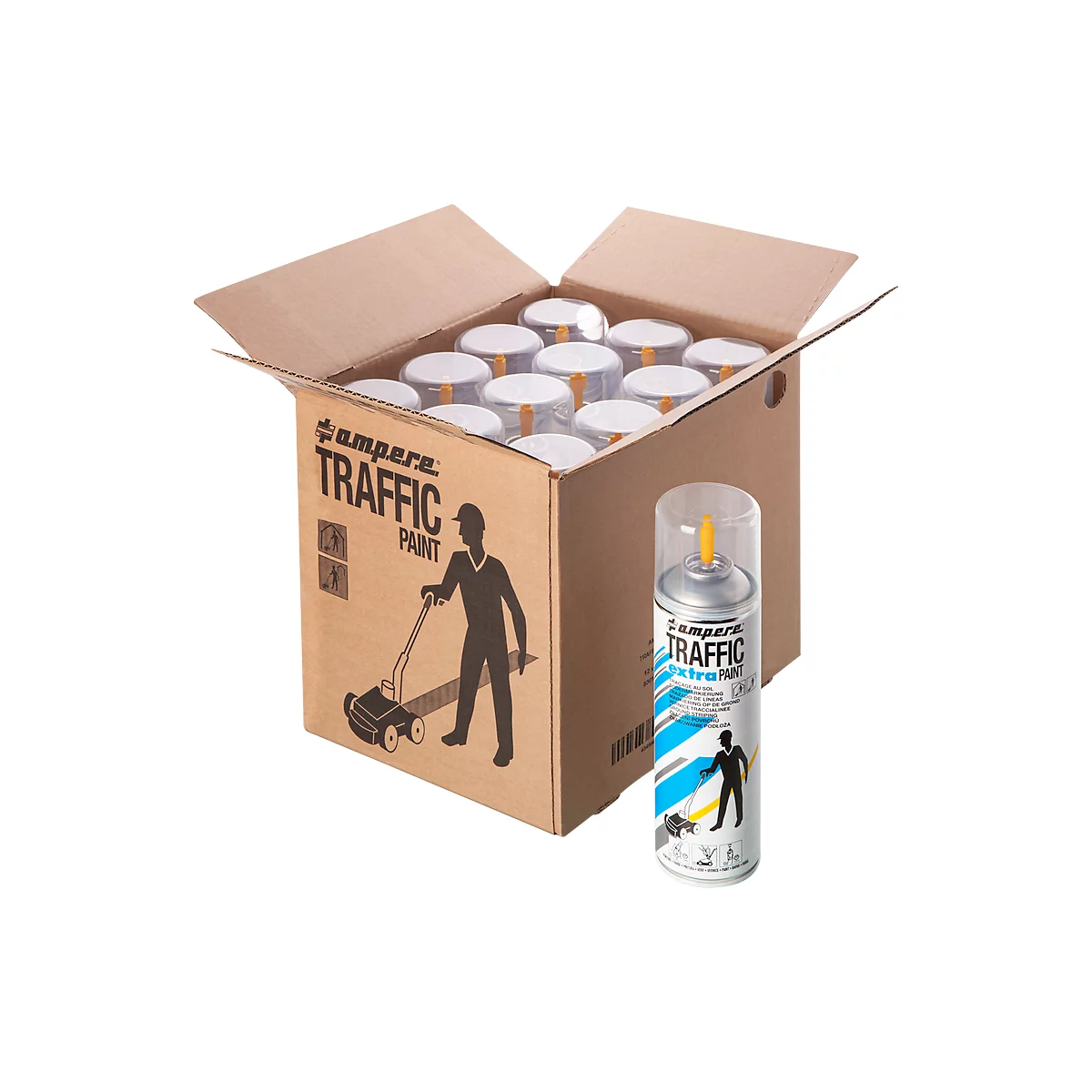 Markierungsfarbe Traffic® Extra, für Bodenmarkierungsgeräte, wetterfest, Reichweite 50 m, 500 ml, gelb