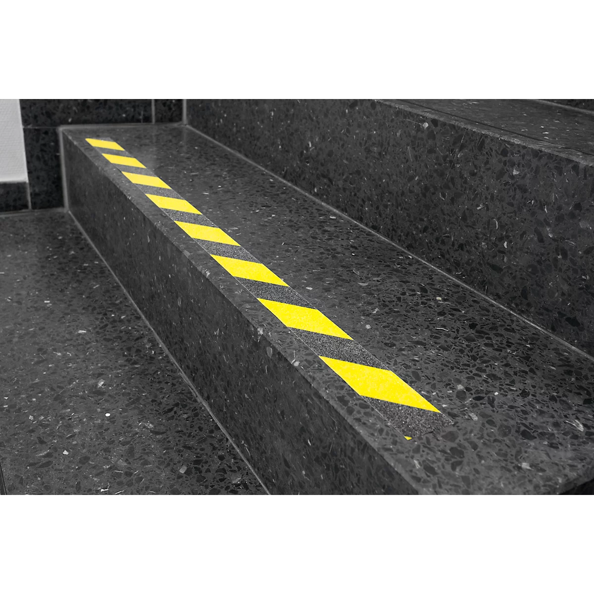 Marquage de signalisation, pour l'extérieur, 25 mm x 25 m, 4 rouleaux, noir/jaune