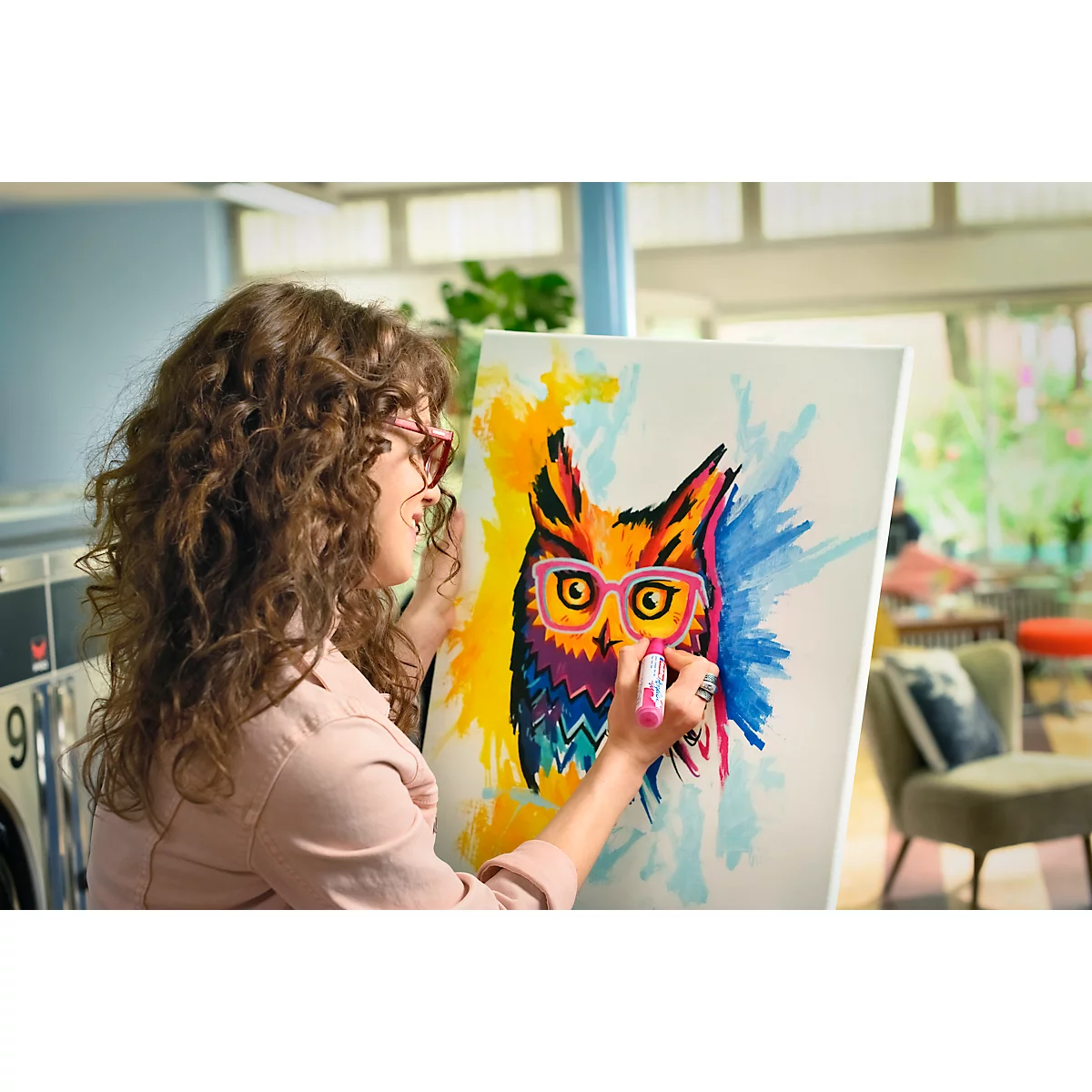 Marqueur acrylique edding creativ, jeu de 12, convient pour de nombreuses surfaces, différentes largeurs de trait, diverses couleurs