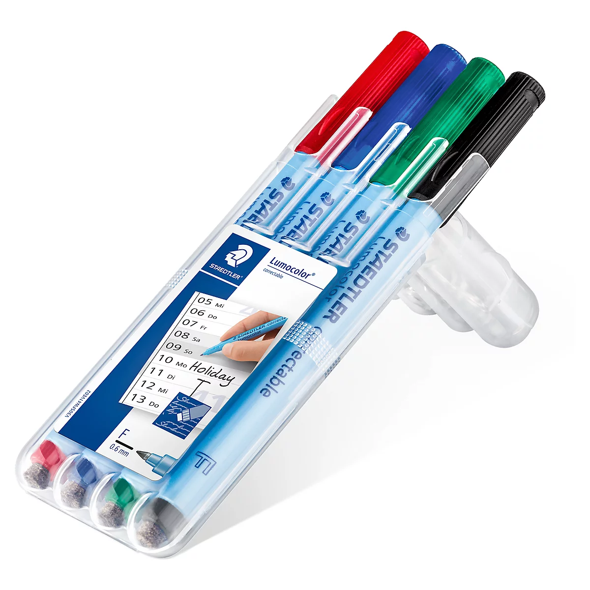 Marqueur Correctable Staedtler Lumocolor®, largeur de trait F, effaçable à sec, 4 pièces