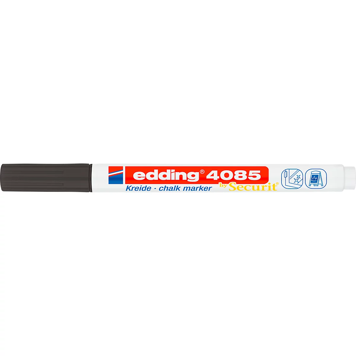 Marqueur craie edding 4085 , pour surfaces lisses, largeur de trait 1-2 mm, pointe ogive, noir