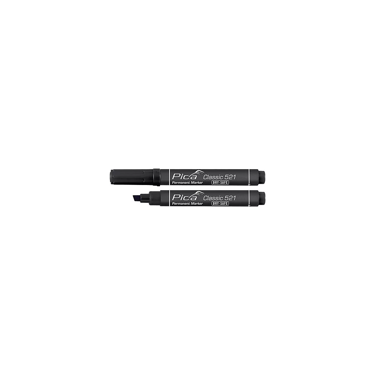 Marqueur indélébile Classic noir L.2-6mm pointe biseautée PICA, 10 pièces
