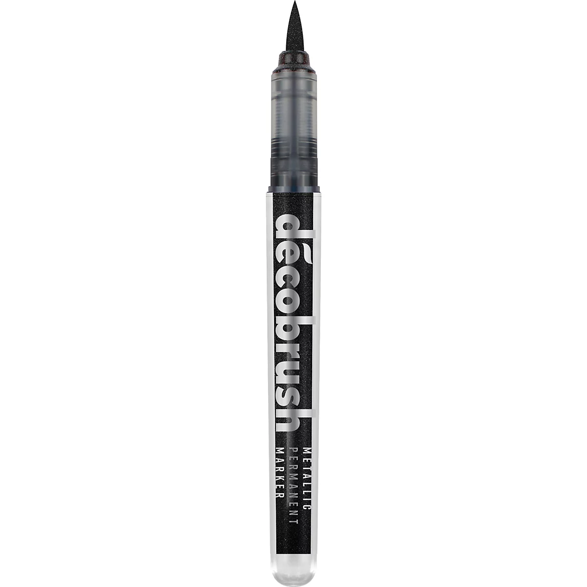 Marqueur métallique Karin Déco Brush, pour surfaces noires &amp; blanches, résistant à la lumière, permanent, 1 pièce, noir