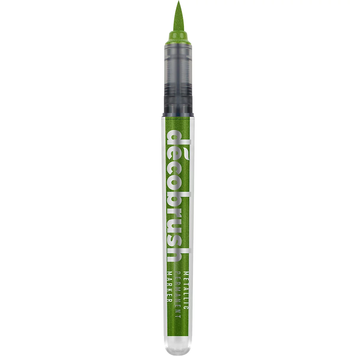 Marqueur métallique Karin Déco Brush, pour surfaces noires &amp; blanches, résistant à la lumière, permanent, 1 pièce, vert clair