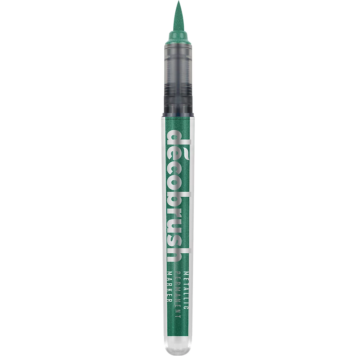 Marqueur métallique Karin Déco Brush, pour surfaces noires &amp; blanches, résistant à la lumière, permanent, 1 pièce, vert foncé