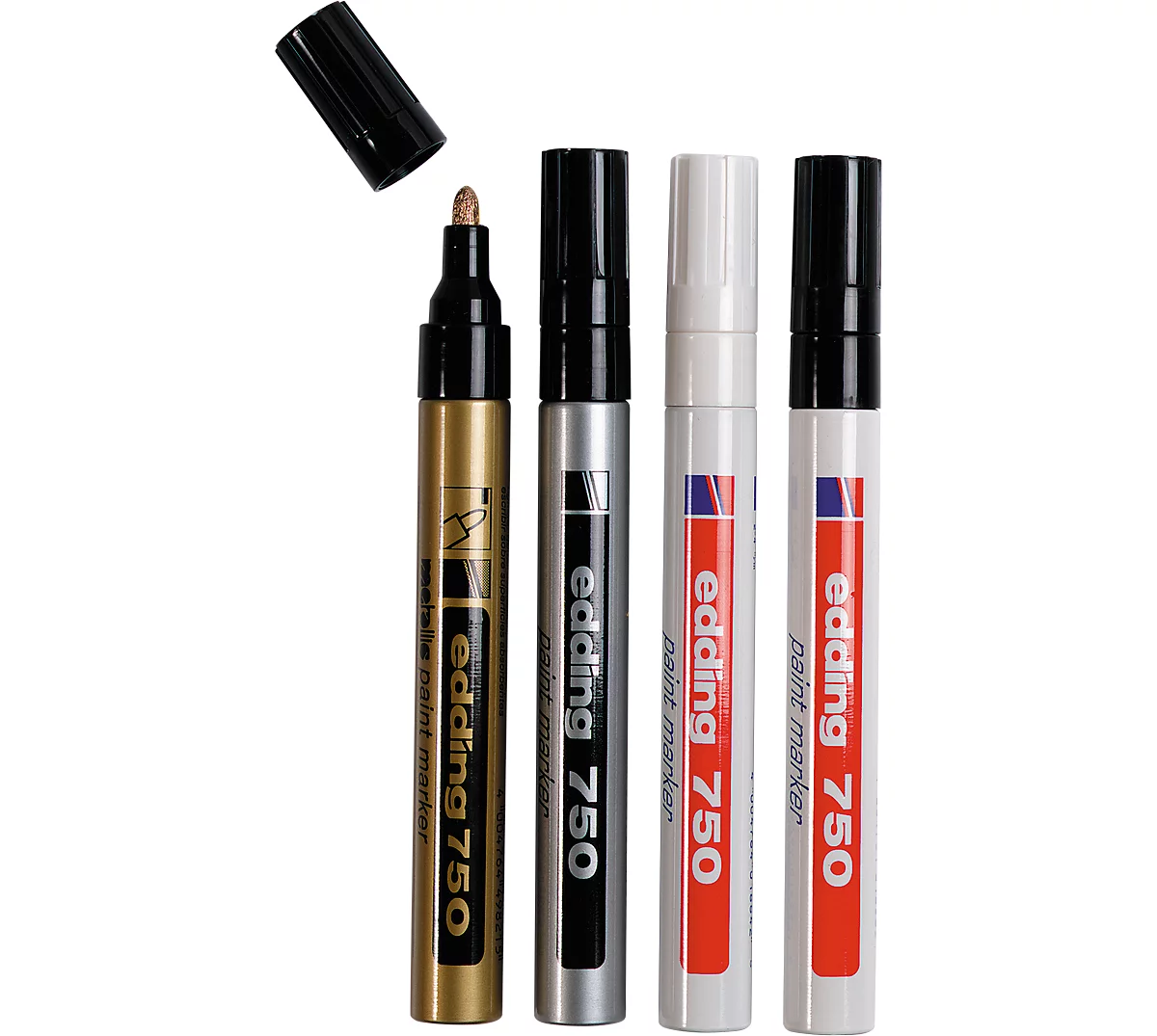 edding 750 Marqueur peinture - noir - 1 stylo - pointe ronde 2-4 mm -  marqueur de peinture pour