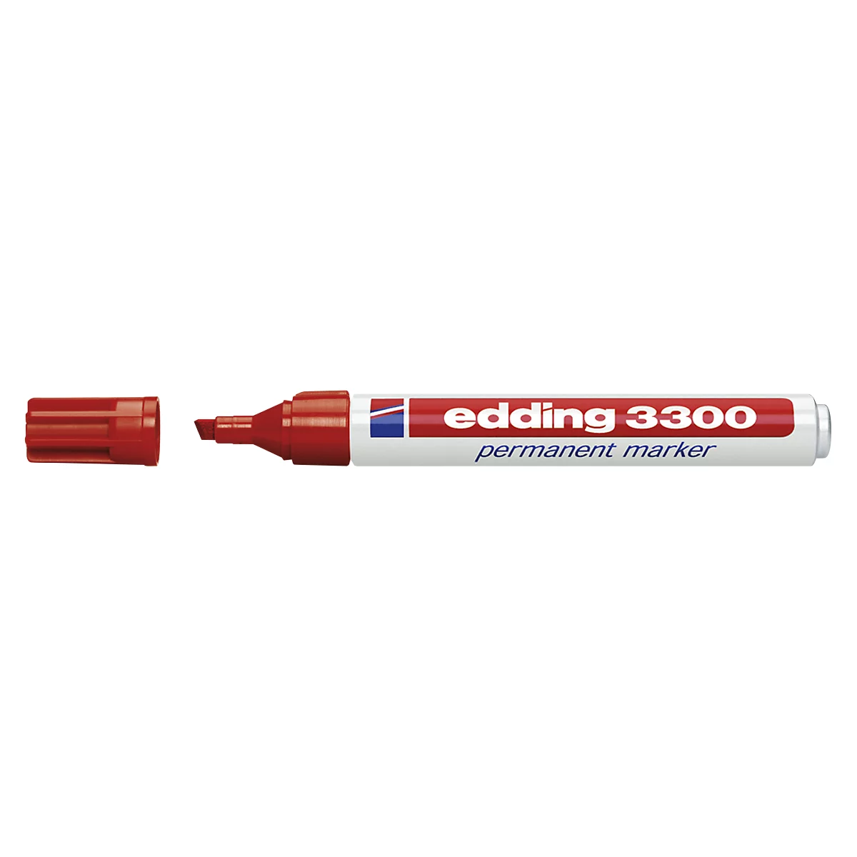 Marqueur permanent 3300 EDDING, avec pointe biseautée, 1 p., rouge