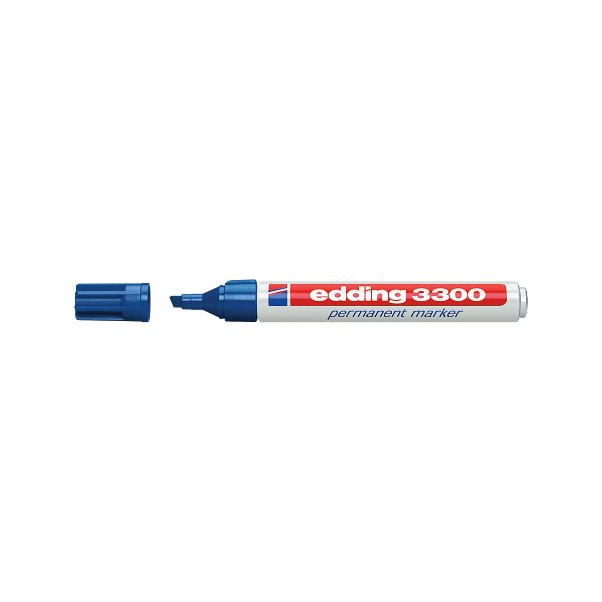 Marqueur permanent 3300 EDDING, avec pointe biseautée, 10 p., bleu