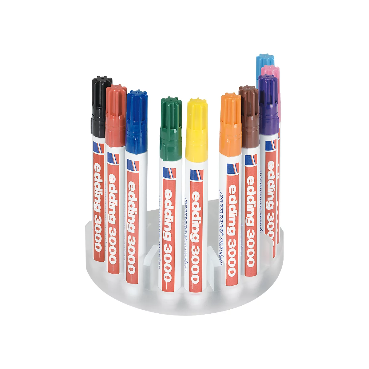 Marqueur permanent Systembox 3000 EDDING, avec 10 marqueurs, couleurs assorties