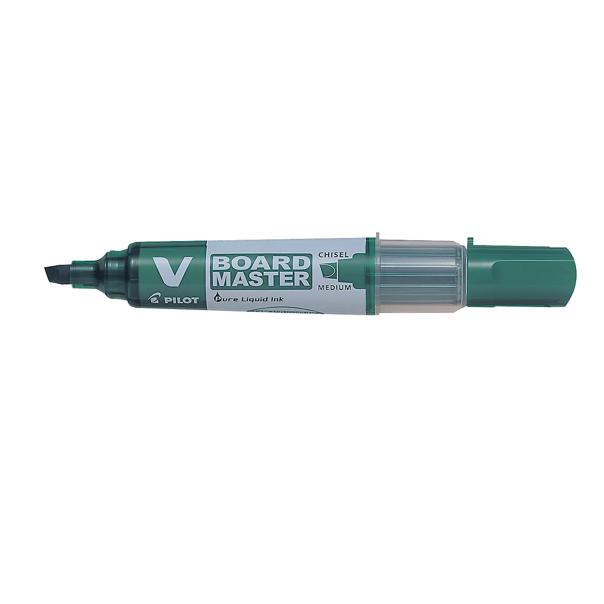 Marqueur pour tableaux blancs PILOT V-Board Master, rechargeable, indicateur de niveau d'encre, pointe biseautée, vert, 1 pc.