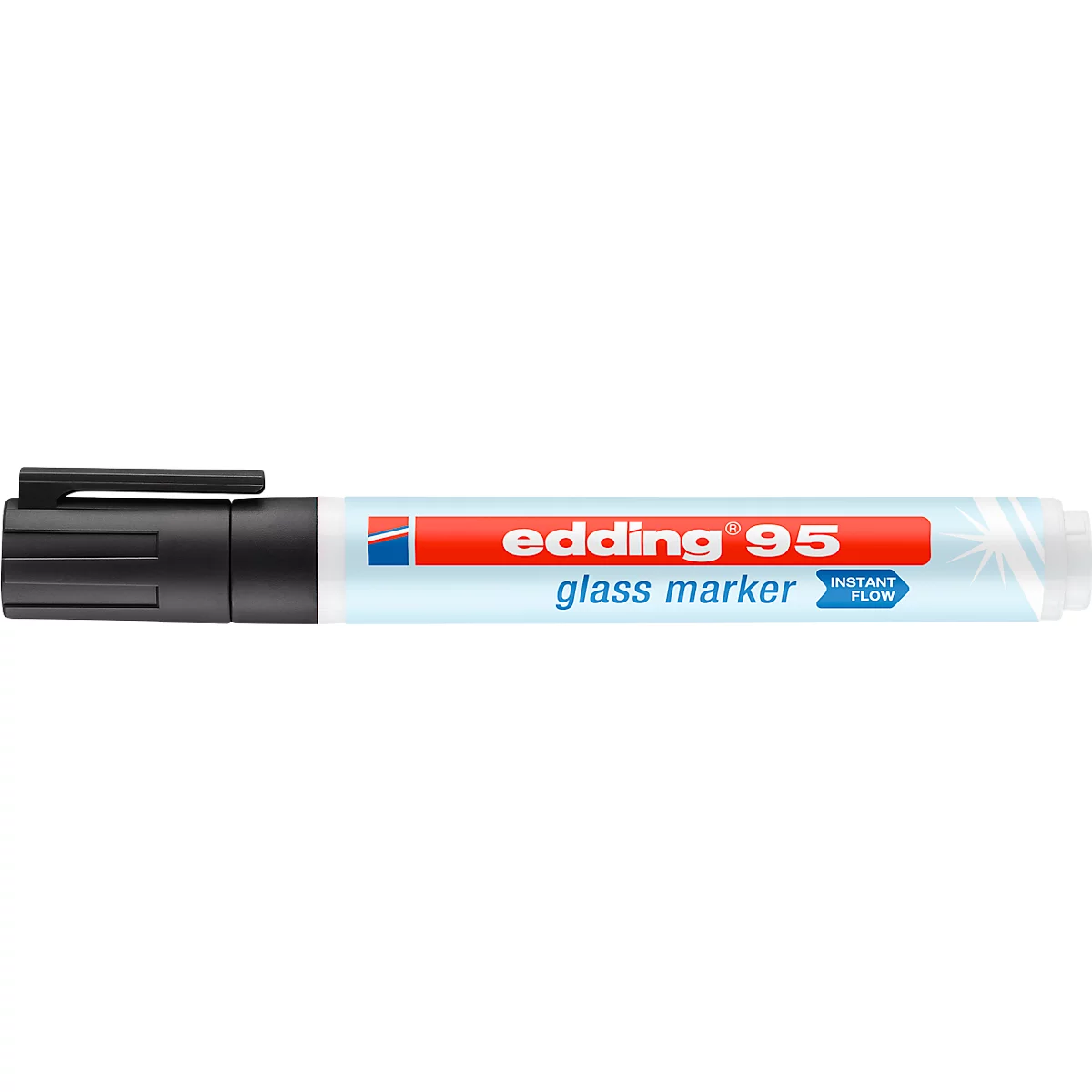 Marqueur pour verre edding 95, pour surfaces en verre et tableaux blancs, largeur de trait 1,5-3 mm, pointe ronde, noir