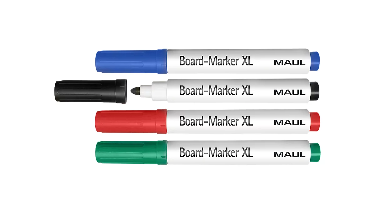 Marqueur pour whiteboard XL MAUL, classement par couleur, 4 p.