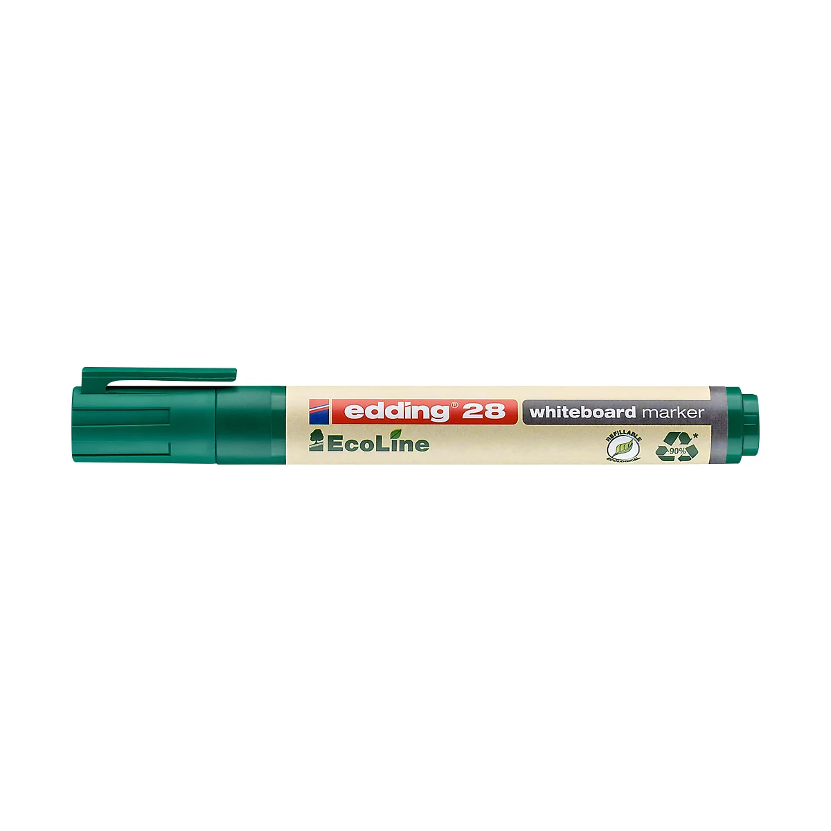 Marqueur whiteboard 28 EcoLine Edding, pointe ronde, rechargeable, vert, 10 p.