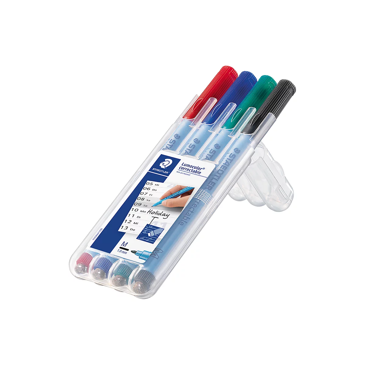 Marqueurs Correctable Staedtler Lumocolor®, largeur de trait M, effaçable à sec, 4 pièces