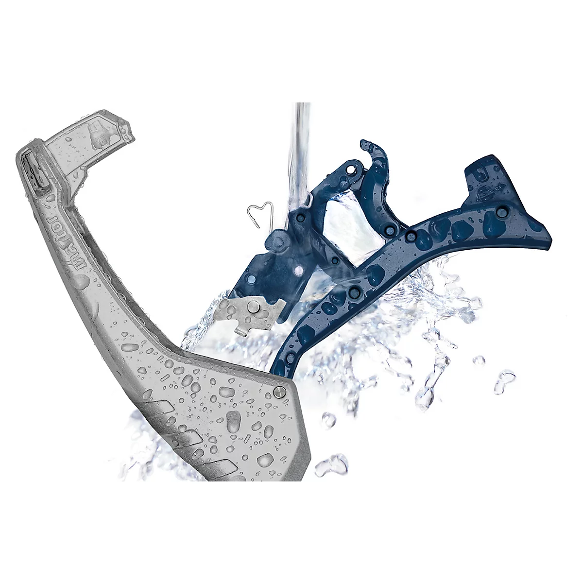 Martor 610 XDR veiligheidsmes, 3-in-1 hendel, automatische terugtrekking lemmet, metaal detecteerbaar, L 158 x B 27 x H 76 mm, staal/aluminium/kunststof, blauw