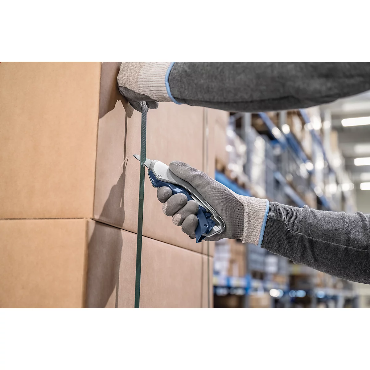 Martor 610 XDR veiligheidsmes, 3-in-1 hendel, automatische terugtrekking lemmet, metaal detecteerbaar, L 158 x B 27 x H 76 mm, staal/aluminium/kunststof, blauw