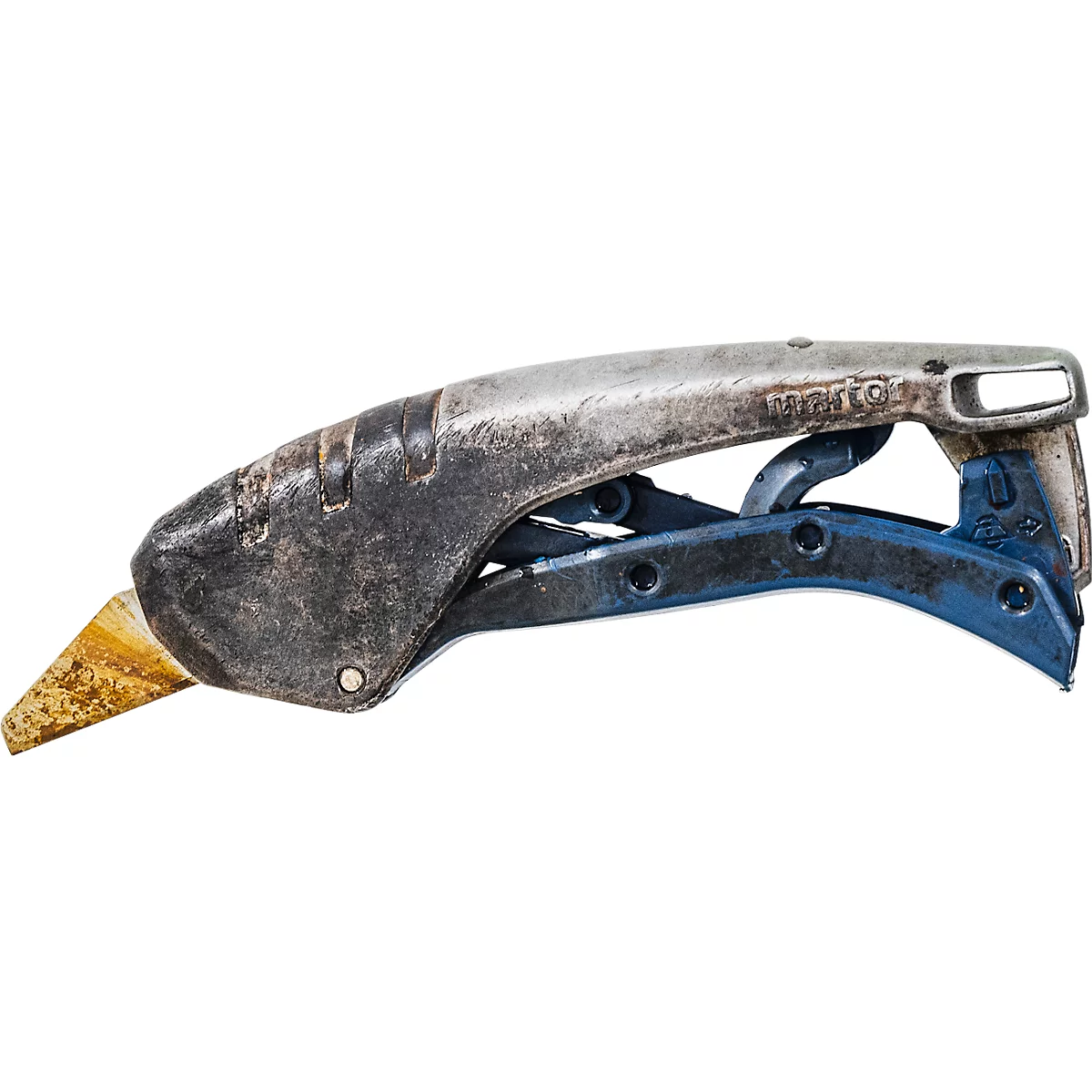 Martor 610 XDR veiligheidsmes, 3-in-1 hendel, automatische terugtrekking lemmet, metaal detecteerbaar, L 158 x B 27 x H 76 mm, staal/aluminium/kunststof, blauw
