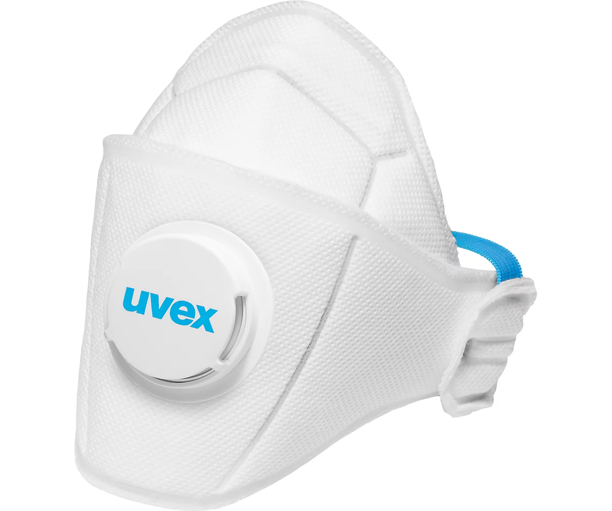 Máscara de protección respiratoria Uvex silv-Air 5110, nivel de protección FFP 1 NR, EN 149, válvula de exhalación, blanca, 15 piezas