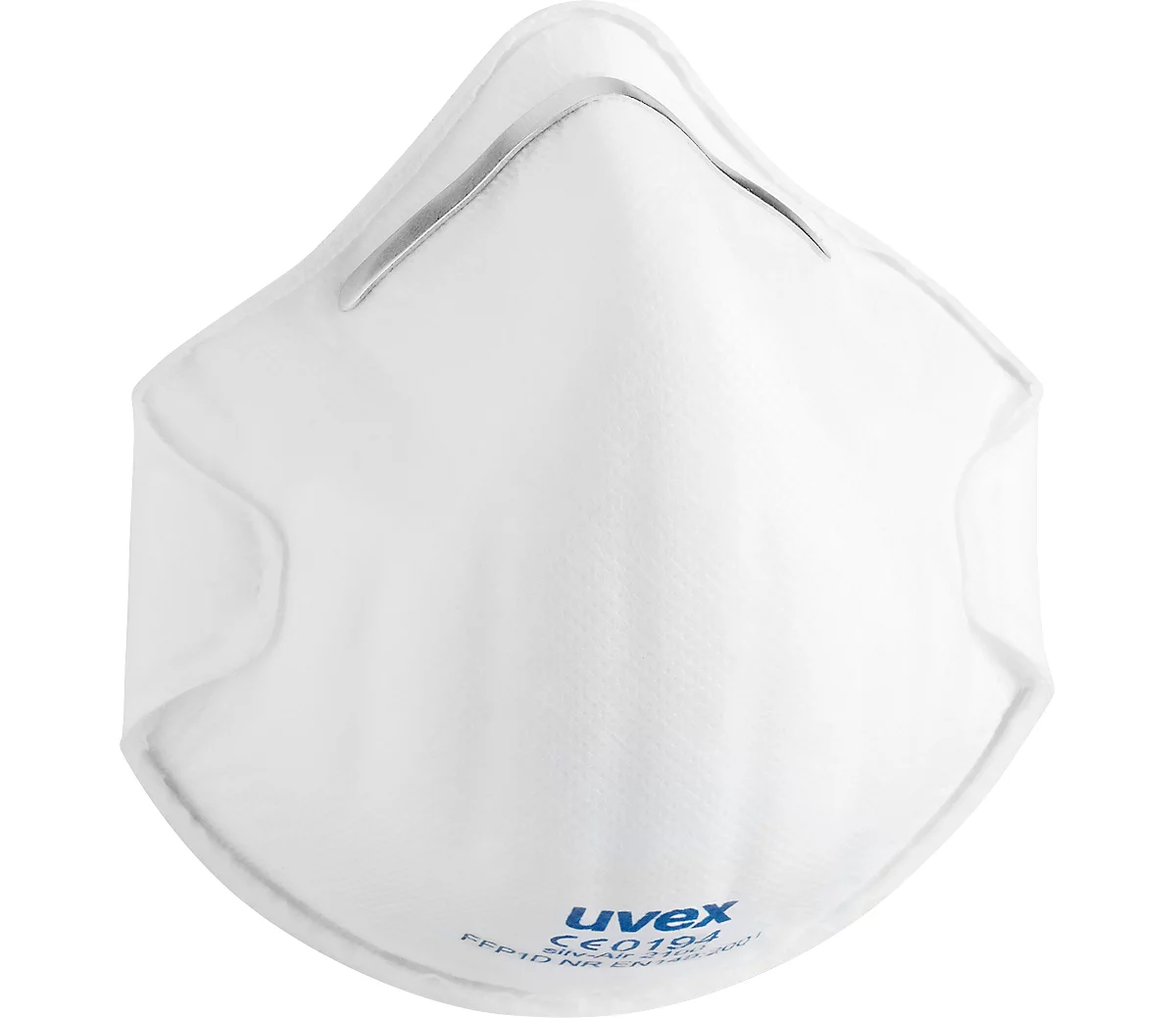 Máscara de protección respiratoria Uvex silv-Air classic 2100, FFP 1 NR, EN 149, ergonómica, blanca, 20 piezas