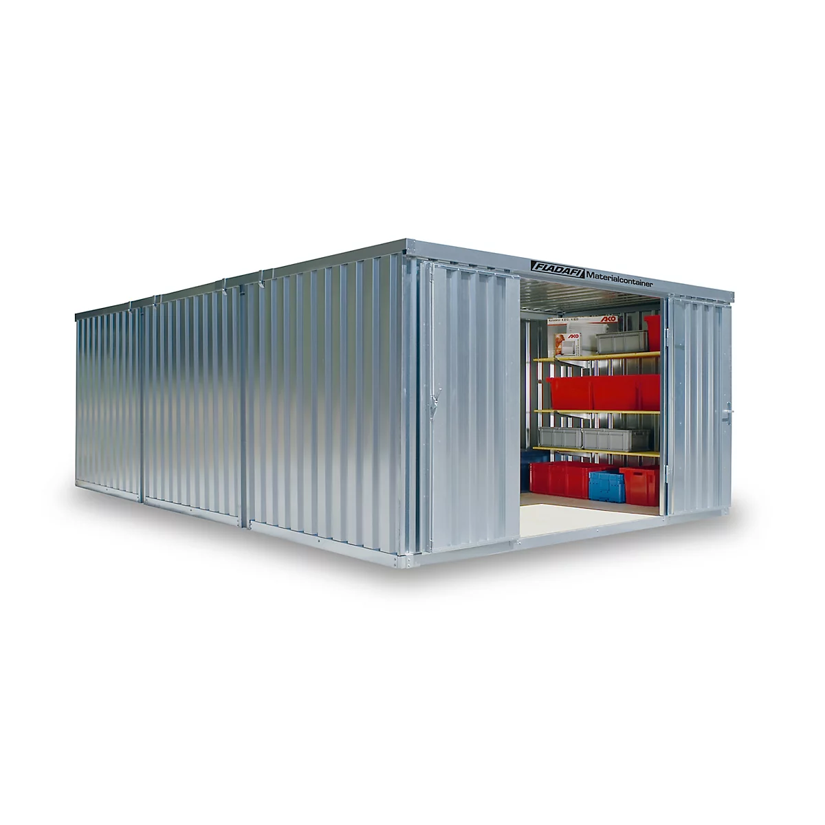 Materiaalcontainer model 1460, gegalvaniseerd, ongemonteerd, zonder bodem