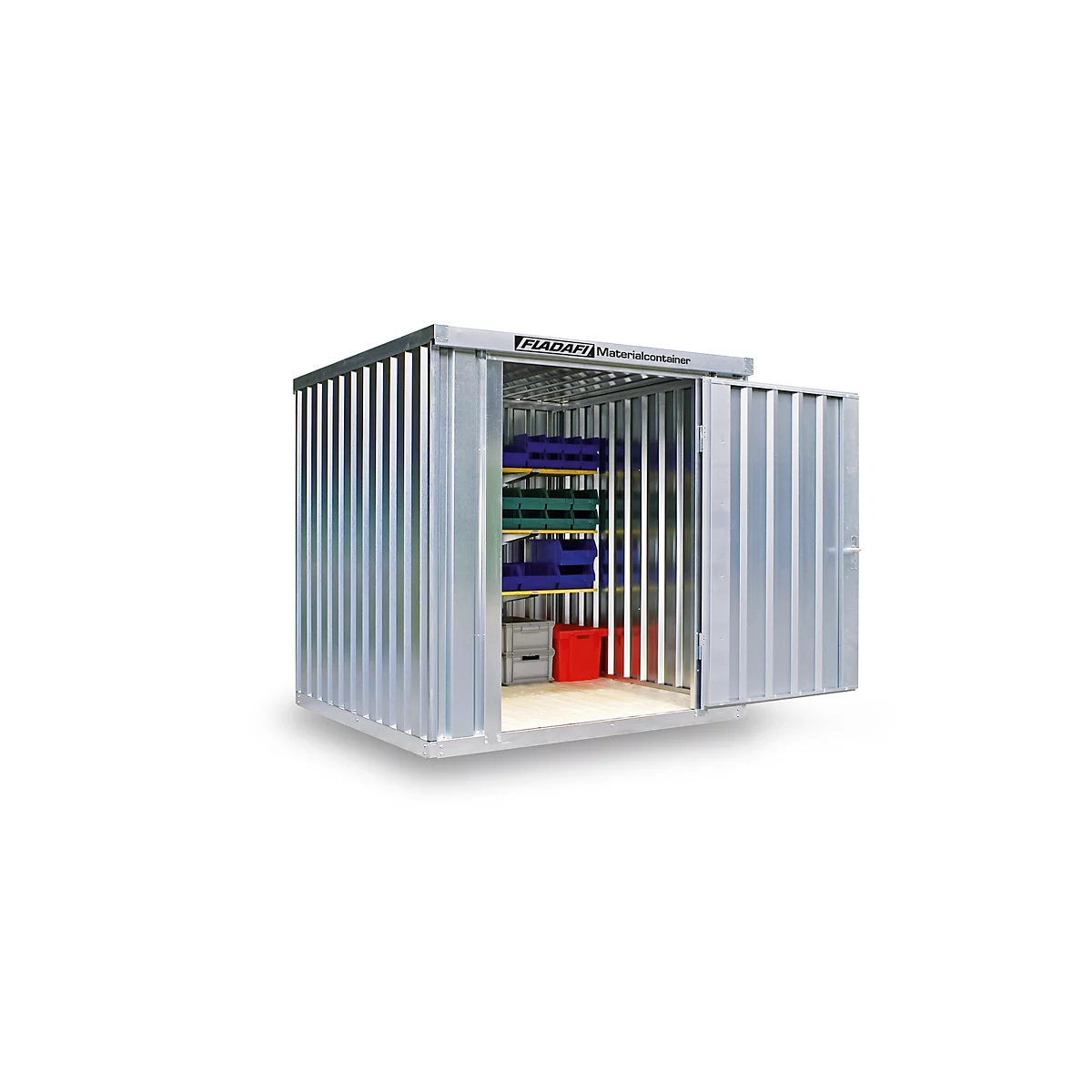 Materialcontainer MC 1200, verzinkt, zerlegt, mit Holzfussboden