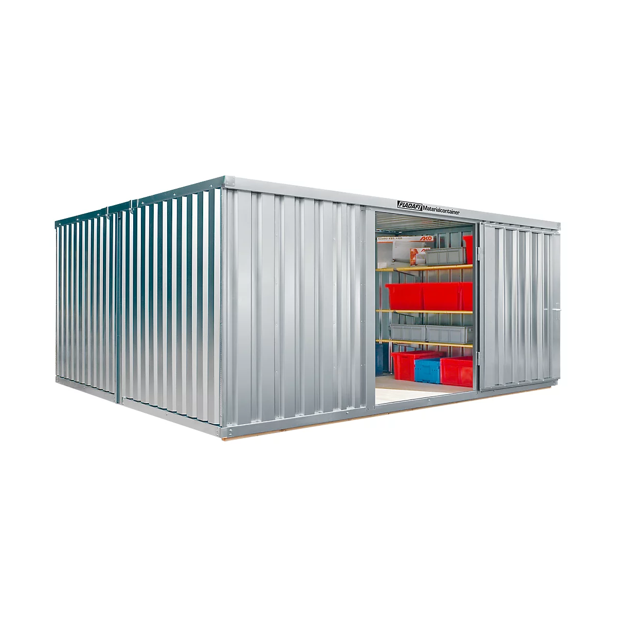 Materialcontainer Mod. 1460, verzinkt, vormontiert, mit Holzfussboden