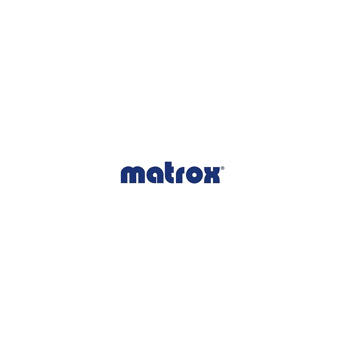 Blaues Matrox-Firmenlogo auf weißem Hintergrund.