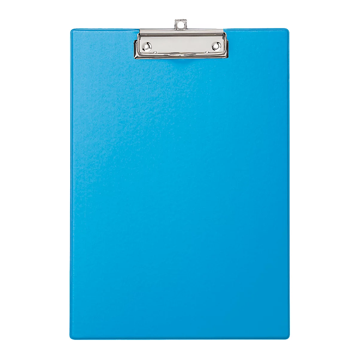 Light blue clipboard with a silver-colored clip.