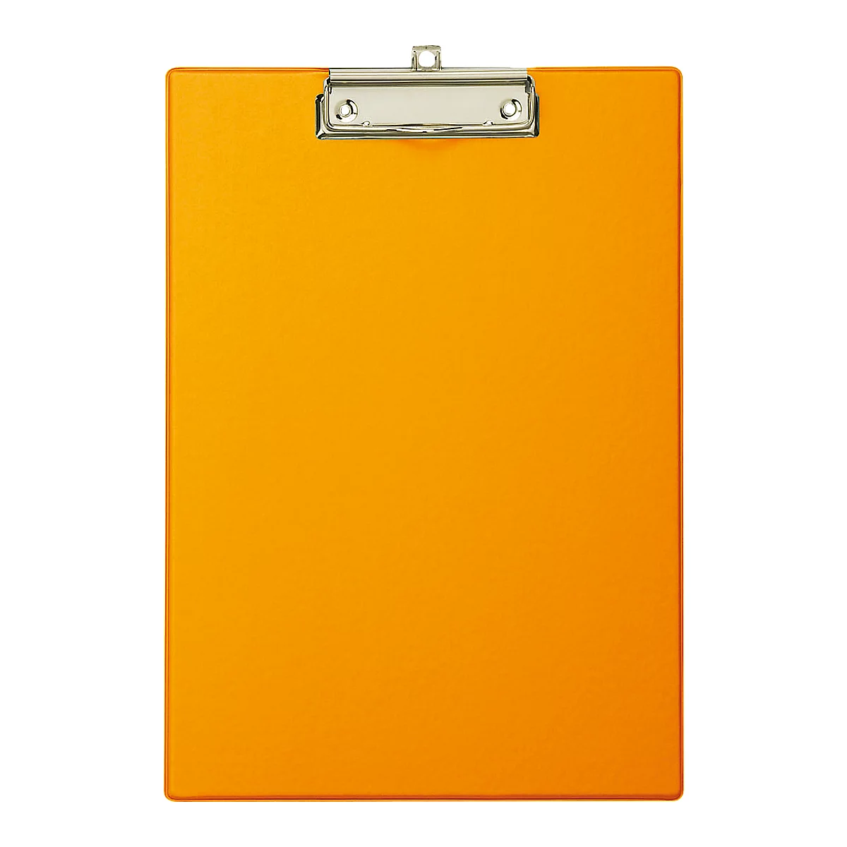 Yellow clipboard with silver clip.